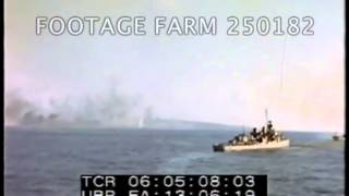 Iwo Jima Bombardment Seen From Destroyer 25018201  Footage Farm [upl. by Etem120]