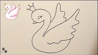 How to draw a Queen Swan [upl. by Ahsikin]