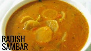 Mullangi Sambar in Malayalam How To Prepare Radish Sambar [upl. by Anilesor]