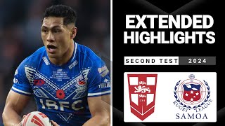 International Rugby League  England v Toa Samoa  Extended Highlights  Second Test [upl. by Kenna341]