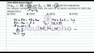 CAT 2024  CAT 2023 Quant Slot 3  Q14 Video Solution  doubtpucho [upl. by Kimber]