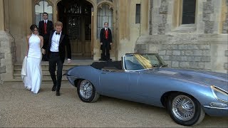 Newlyweds Prince Harry and Meghan Markle drive to evening reception  ITV News [upl. by Enelrad]