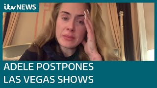 Adele apologises for postponing Las Vegas shows as preparation is destroyed by Covid  ITV News [upl. by Varion]