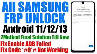 Samsung FRP Bypass New FRP Tool 2023  Samsung Android 13 FRP Bypass ADB Enable Fail [upl. by Ruhtua757]