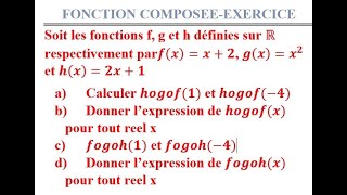 Fonction composée  Exercice corrigé [upl. by Guidotti]