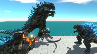 Which Godzilla Will Get Stomped Or Bitten  Who Will Survive  Animal Revolt Battle Simulator [upl. by Eissat]