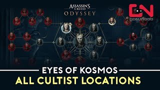 Assassins Creed Odyssey  Eyes of Kosmos All Cultist Locations  One Head Down Trophy [upl. by Togram]