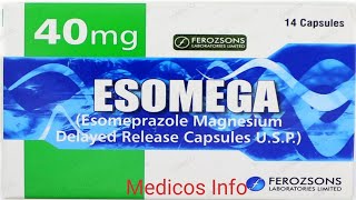 Esomega 40mg capsule uses benefit side effects in urdu  Esomeprazole capsule uses benefit in urdu [upl. by Mallina]