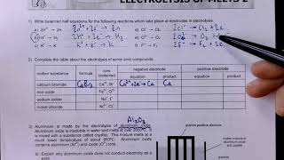 Electrolysis of melts 1 and 2 answers [upl. by Teleya]