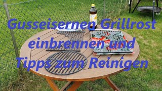 Gusseisernen Grillrost einbrennen und Tipps zum Pflegen [upl. by Aliahkim606]