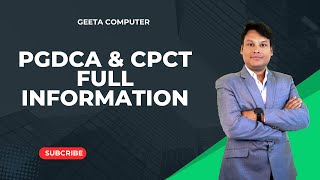 PGDCA amp CPCT FULL INFORMATION [upl. by Gaul]