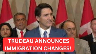 JUSTIN TRUDEAU ANNOUNCES CHANGES TO IMMIGRATION SYSTEM [upl. by Aneral38]