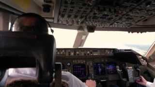 Lufthansa Boeing 747400  cockpit landing [upl. by Hairabez964]