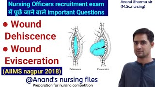 Wound dehiscenceWound EviscerationNursing officers recruitment exams anandsnursingfiles [upl. by Holcomb60]