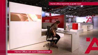 Plus de vie au m2  12  Le bureau à domicile devient une chambre damis  Interzum 2015 [upl. by Monahon251]