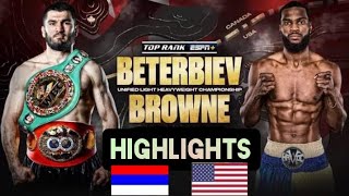 ARTUR BETERBIEV VS MARCUS BROWNE HIGHLIGHTS  BOXING [upl. by Syhr]