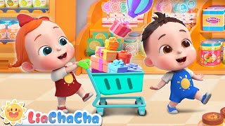 Shopping at the Supermarket  Kids Songs amp Nursery Rhymes  LiaChaCha [upl. by Thora813]