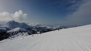 La Longia  The longest run from “Legendary 8quot slopes in Val Gardena Dolomiti Italy Feb2024 4K [upl. by Milinda]