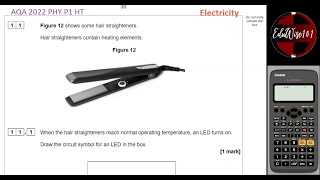 AQA GCSE Physics 2022  Paper 1 Q11 Higher Tier Past paper Questions Review Topic Electricity [upl. by Kampmeier]