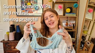 Moar Knits  Summer knitting WIPs and my first sewing projects [upl. by Haymes]