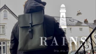 Rains 1340 waterproof backpack in khaki HOW IT LOOKS [upl. by Paluas]