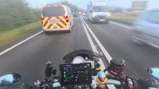 Bloody BMW drivers Filtering around a foggy A417 Birdlip Bypass [upl. by Frans]