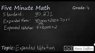 4th Grade Math Expanded Notation [upl. by Devonna]