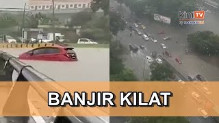 Laluan utama Lembah Klang dilanda banjir ribut petir berterusan hingga 1pm [upl. by Nalyd594]