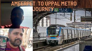 Ameerpet to Uppal Metro journey The Indian  Hyderabad Metro  Telangana  India [upl. by Frerichs]