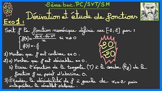 2ème bac PCSVTSM  Dérivation et étude de fonctions Exercice 1 [upl. by Ahtanoj753]