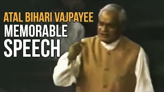 Atal Bihari Vajpayee Greatest Speech Ever In Indian Parliament  Manastars [upl. by Satsok]