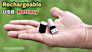 How to make Rechargeable USB Cell  Homemade Rechargeable USB Batteries for Tv Remot [upl. by Luapleahcim]