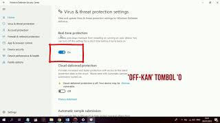 CARA MENONAKTIFKAN VIRUS amp THREAT PROTECTION WINDOWS DEPENDER PADA WINDOWS 10 [upl. by Eedia]