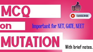 MCQ on Mutation with brief notes [upl. by Surtimed]