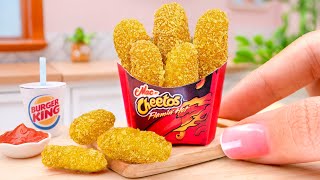 Crispy Miniature Burger King Flamin Mac n Cheetos Recipe ASMR Awesome Fast Food Idea by Mini Yummy [upl. by Jena]