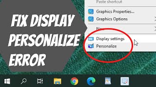 How To Fix Display Settings and Personalize Not Working in Windows 10 [upl. by Ardiek]