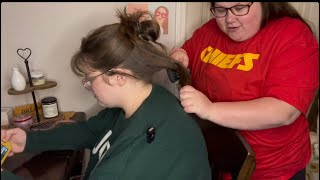 ASMR  hairplay hair straightening hair combing hair styles head band try on soft talking [upl. by Culliton]