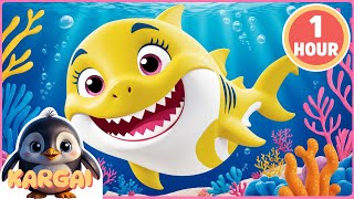 Baby Shark 1 Hour Loop  Kargai Nursery Rhymes and Kids Songs [upl. by Aillil]