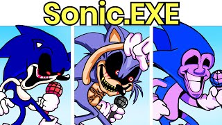 Friday Night Funkin VS SonicEXE Full Week All SecretsCutscenesEndings  FNF Creepypasta Mod [upl. by Auston]