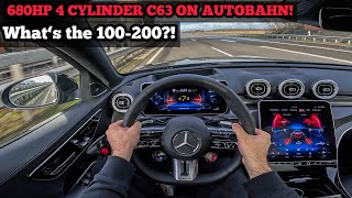 2024 C63S AMG W206 on Autobahn Can the 4 Cylinder perform [upl. by Atsylac649]