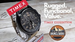 Timex Expedition Chronograph watch  Indiglo [upl. by Libbey]