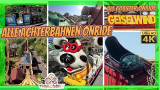 FreizeitLand Geiselwind  Alle Achterbahnen 2023 Onride Freizeitland All Roller Coasters [upl. by Byran697]