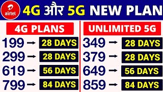 Airtel 4G or 5G New Plans Airtel Unlimited 5G New Plan  Free 5G Data Offer Airtel Plan Price Hike [upl. by Nie]