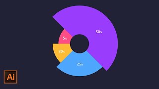 How to create Pie Chart with Shape Builder in Adobe Illustrator  DesignMentor [upl. by Huskamp342]