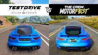 Test Drive Unlimited Solar Crown vs The Crew Motorfest  Jaguar FType SVR  TDU3 vs TCM Comparison [upl. by Ebeohp]