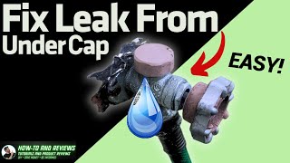 How To Fix Water Leak Under the Cap  EASY  Outdoor Hose Faucet Spigot  Replace Vacuum Breaker [upl. by Tyler643]