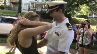 Sailor surprises fiancee at graduation [upl. by Aryajay]