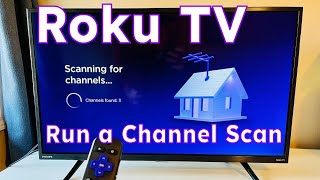 Roku Smart TV  Run a Channel Scan Auto Program for OvertheAir TV Antenna Channels 2024 [upl. by Asseniv]