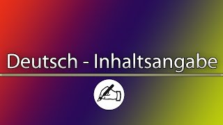 Deutsch Inhaltsangabe [upl. by Cullan32]