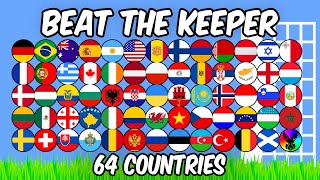 Beat The Keeper  64 Countries  Algodoo Marble Race [upl. by Llerryt888]